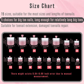 With 15 sizes and big-toe options, these tips fit most toe shapes.