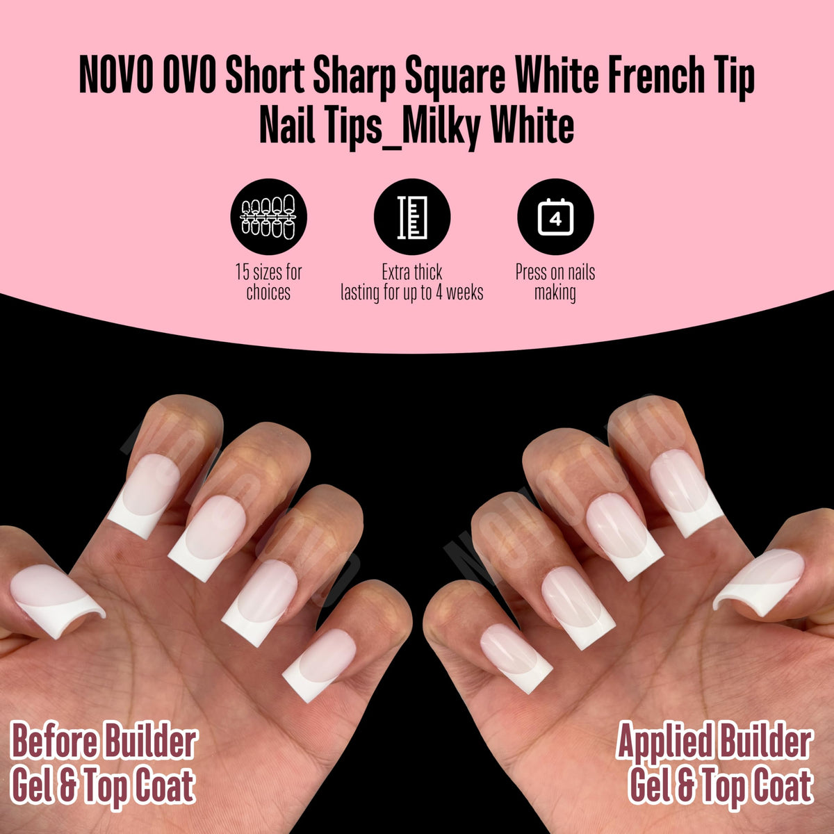 NOVO OVO 15 sizes cover a wide range of nail bed shapes.