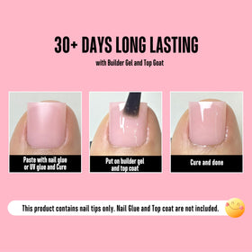 NOVO OVO baby pink full-cover toe nails for natural polish.