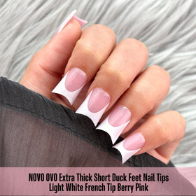 NOVO OVO berry pink full-cover press-on nails for bold, salon-like results