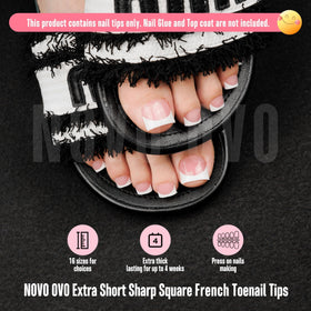NOVO OVO berry pink soft gel toe tips for a stylish finish