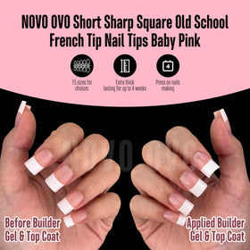 NOVO OVO builder gel compatible tips for salon-like results at home.