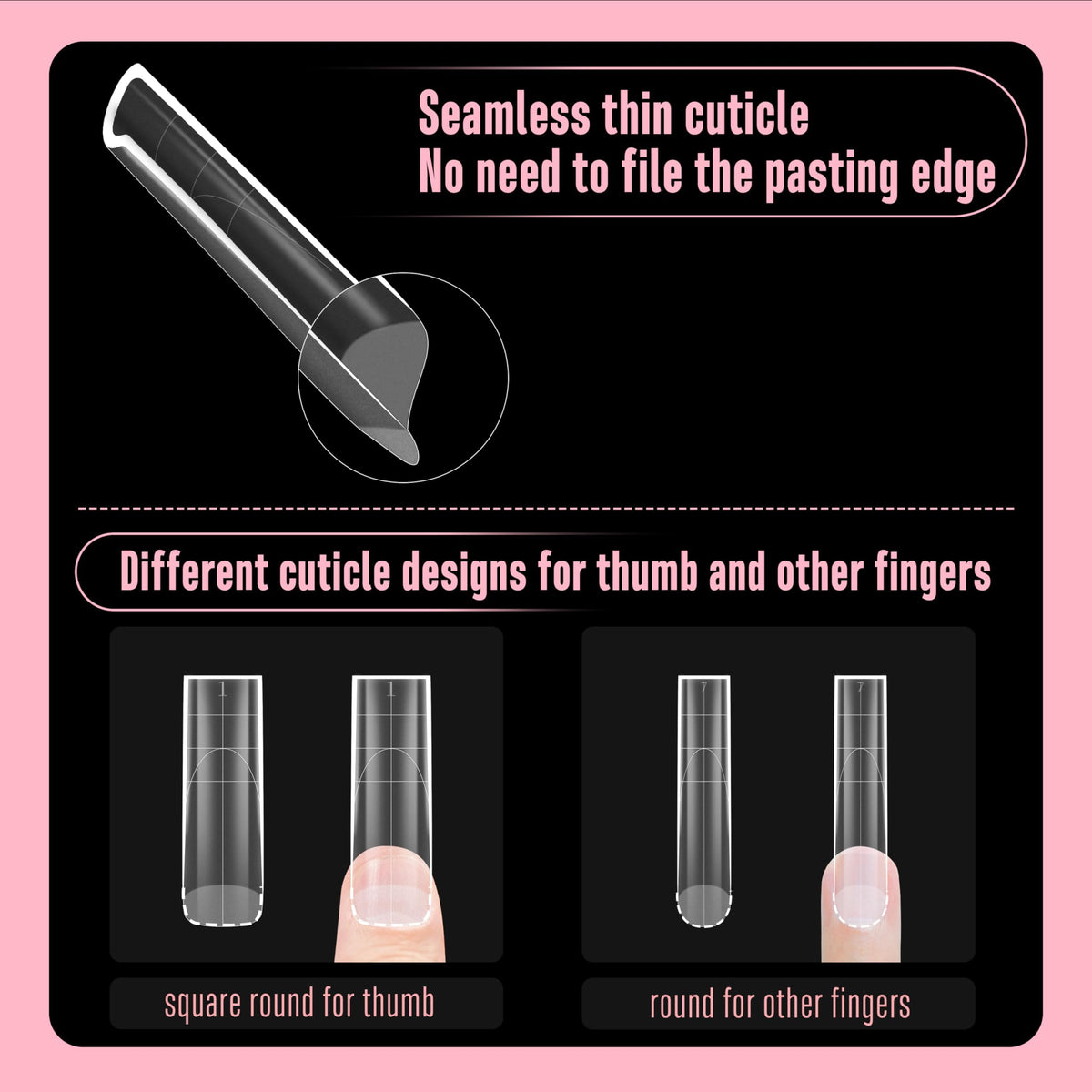 NOVO OVO cuticle-edge pre-filed design simplifies bonding and prep