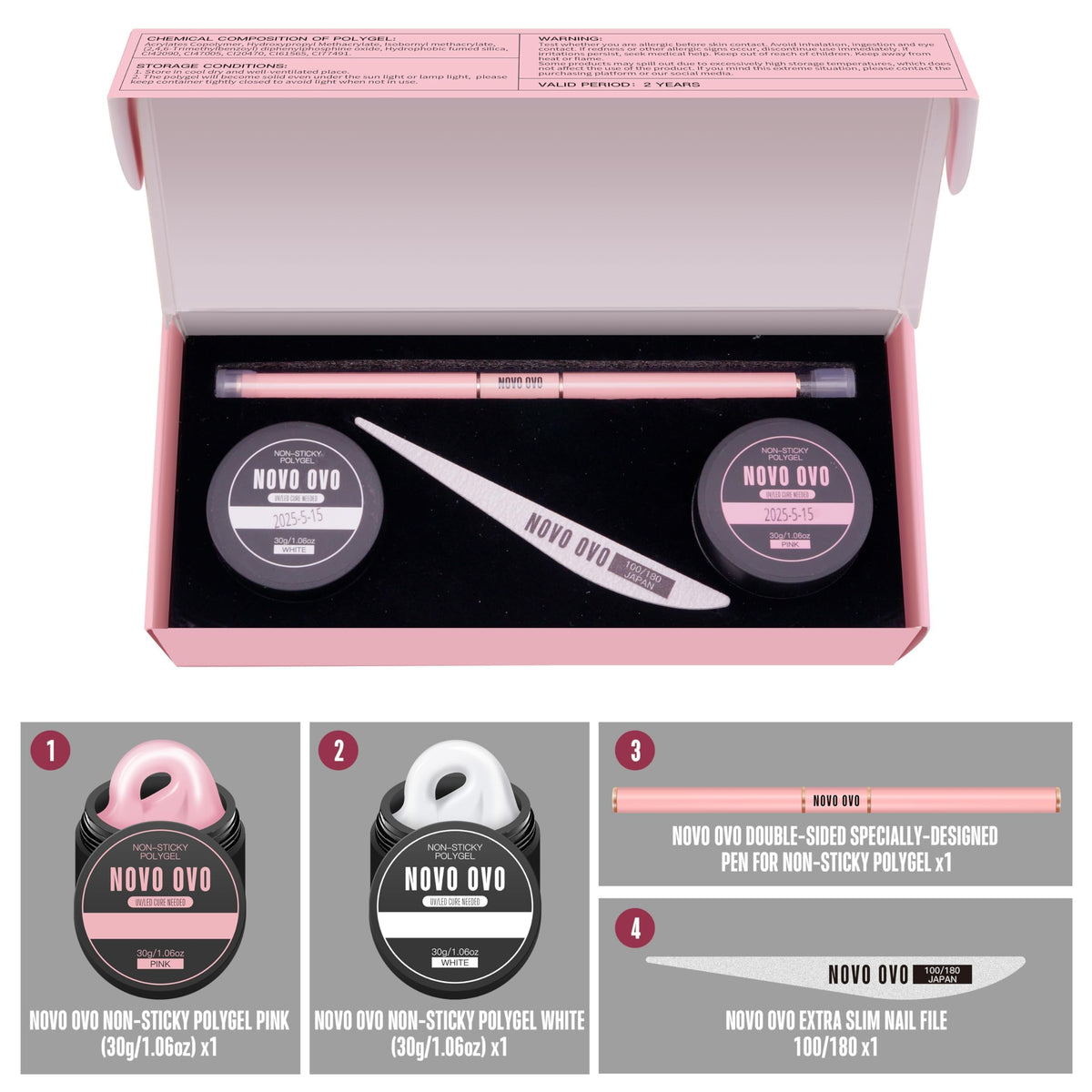 NOVO OVO dual-ended nail pen for precise shaping and effortless sculpting