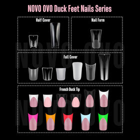 NOVO OVO pre-etched tips simplify alignment for quick, precise nail art.