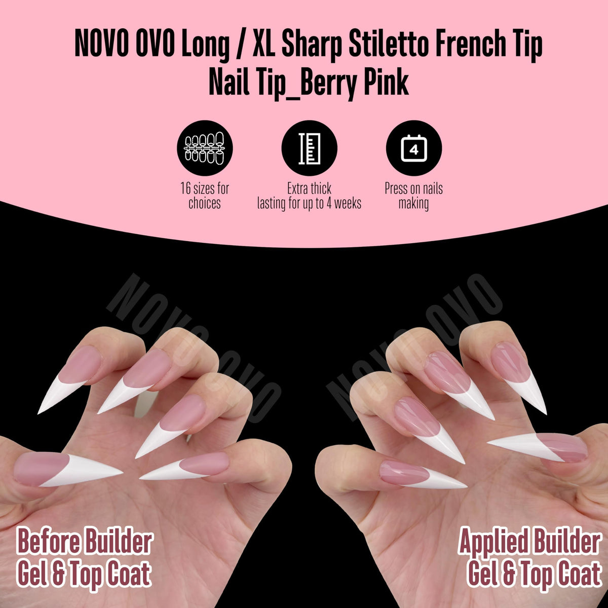 NOVO OVO extra-long tips measure up to 1.37 inches for bold shapes