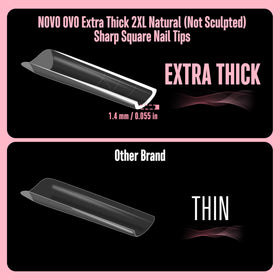 NOVO OVO extra-thick free-edge nail tip emphasizes a sturdy extension base