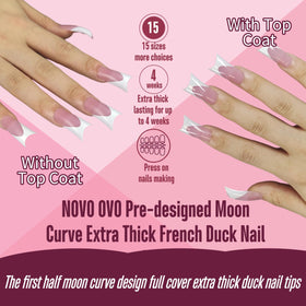 NOVO OVO fifteen sizes ensure precise fit for wide or narrow nail beds.