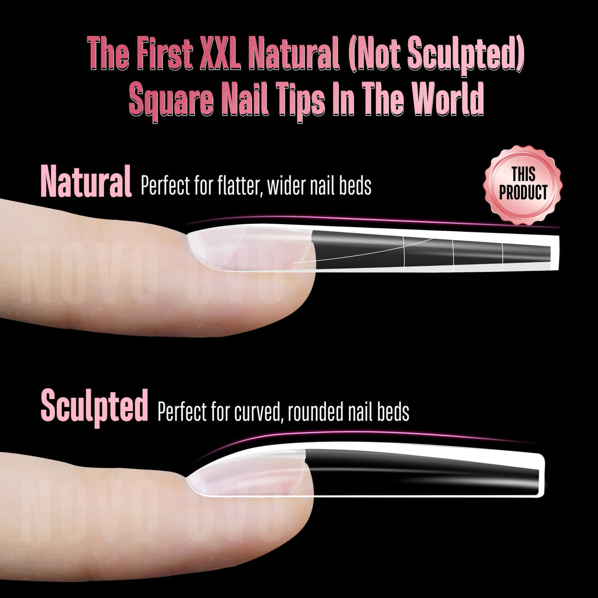 NOVO OVO french tip auxiliary line helps create clean smile lines