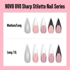 NOVO OVO full-cover tips offer sharp stiletto and coffin shapes for creative looks