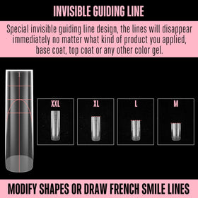NOVO OVO guiding-line nail tips show precise alignment for easy application