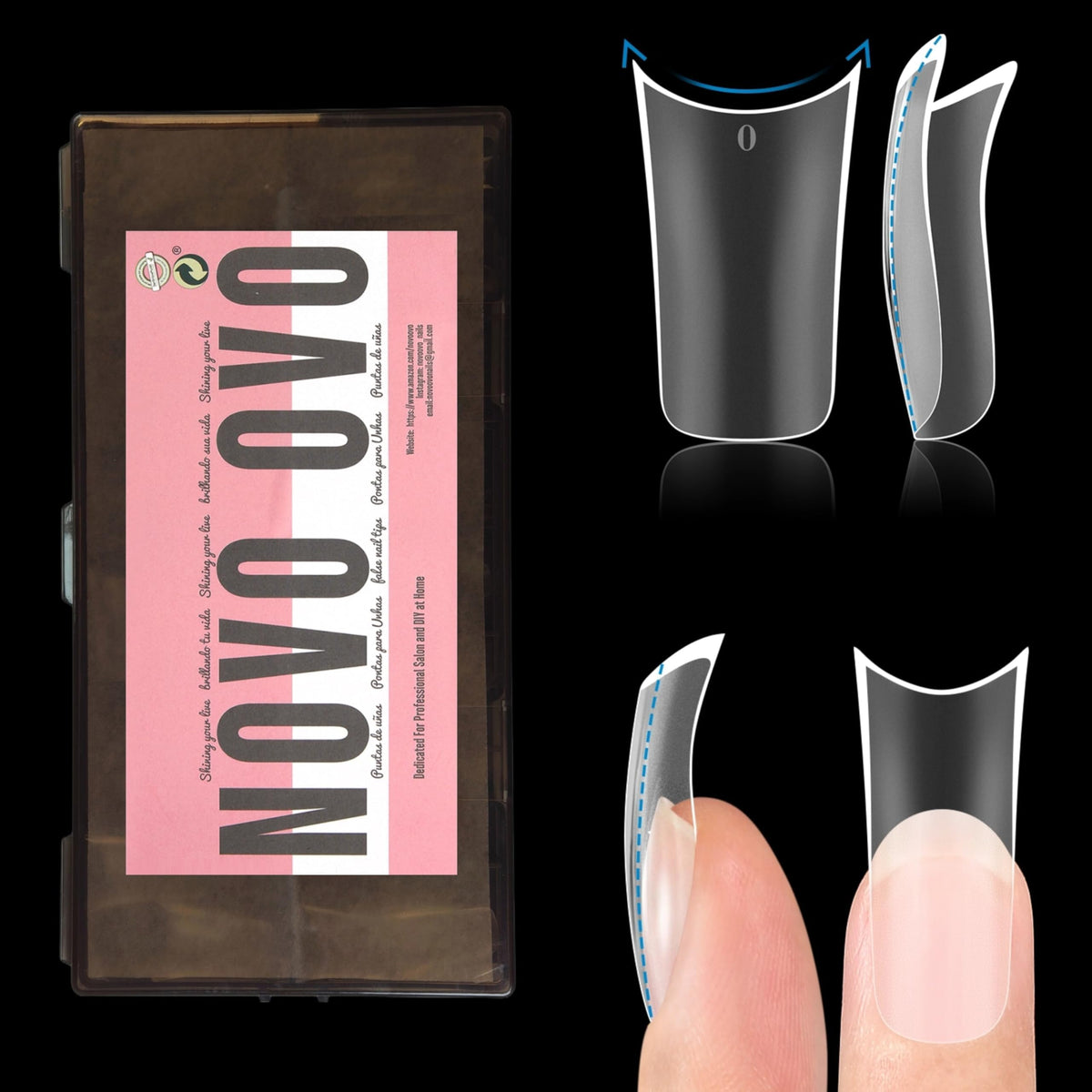 NOVO OVO Halloween duck feet nails with Moon Curve for easy full coverage manicures.