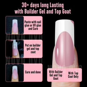 Display of 15 sizes ensures precise fit with NOVO OVO curved nail tips