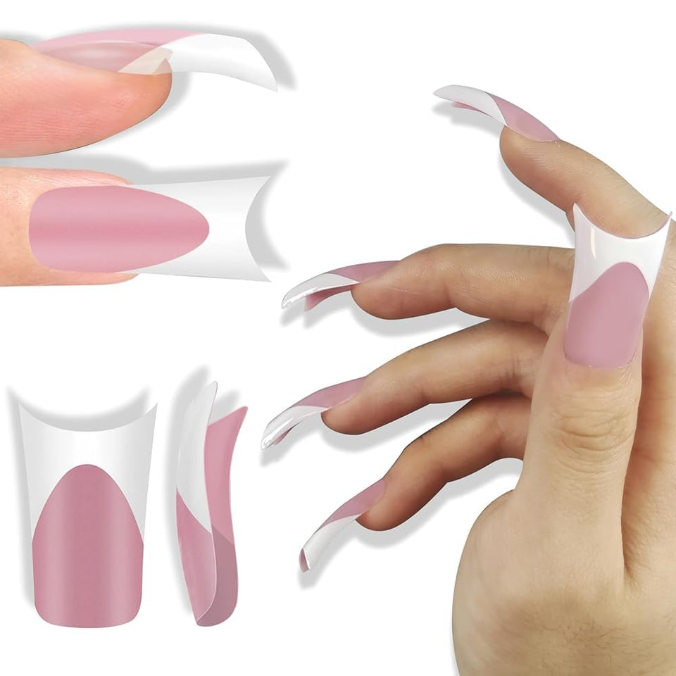 NOVO OVO Berry Pink duck nails full cover tips for a quick salon-like manicure at home.
