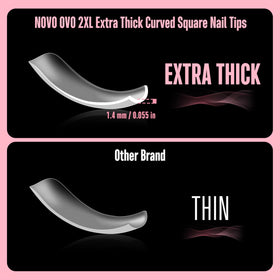 NOVO OVO curved tips offer customizable length and shape for XL nails