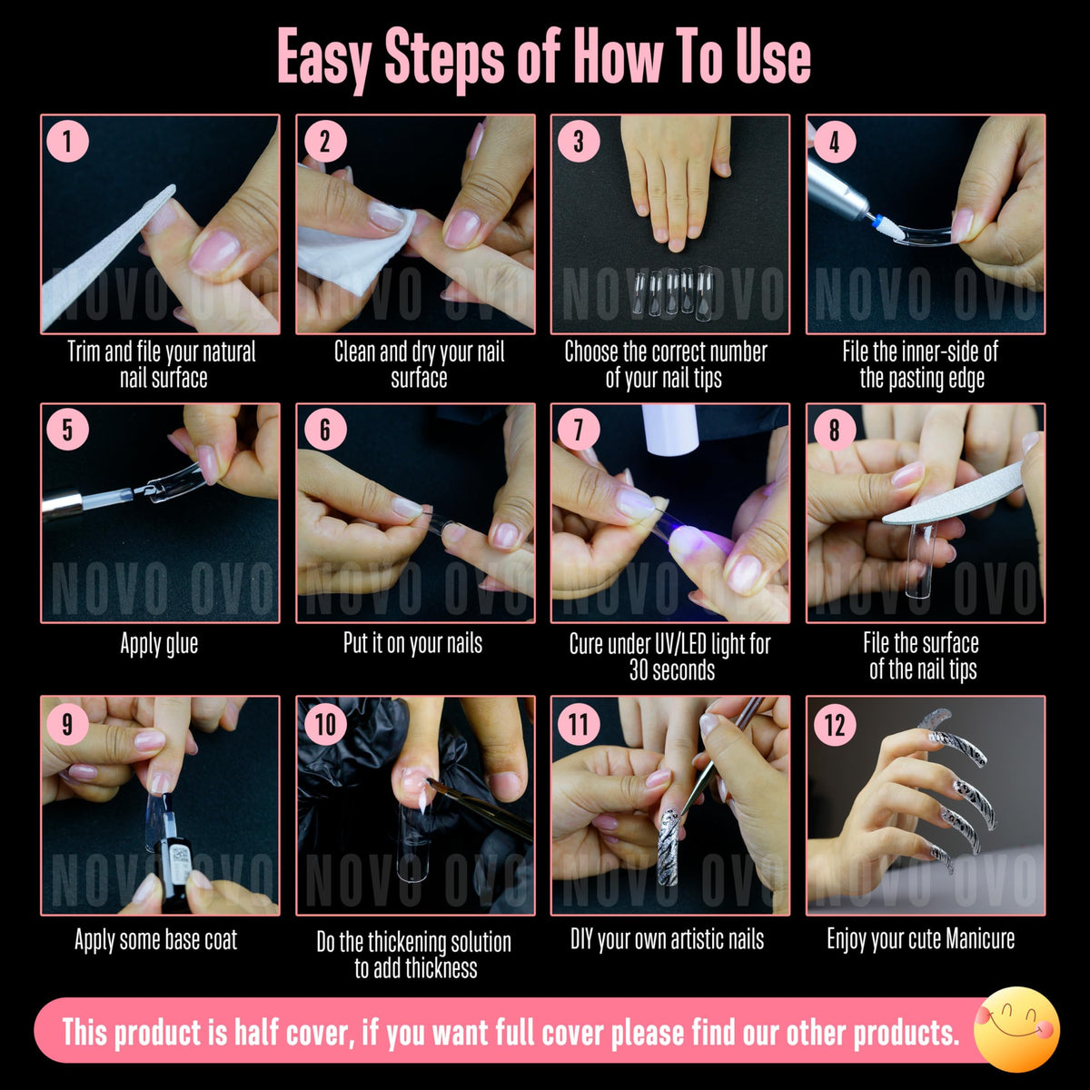 NOVO OVO Hawk Curve Claw tips for dramatic length and natural curvature