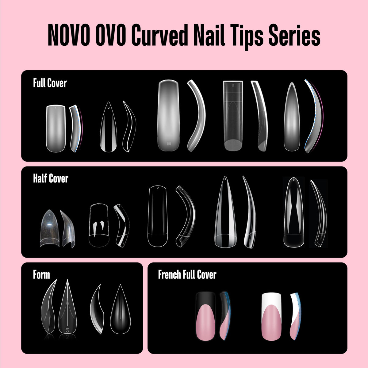 NOVO OVO long XL XXL curved tips, adjustable length