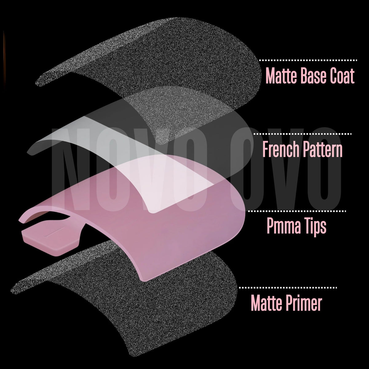 NOVO OVO matte surface design ideal for nail art and rhinestones