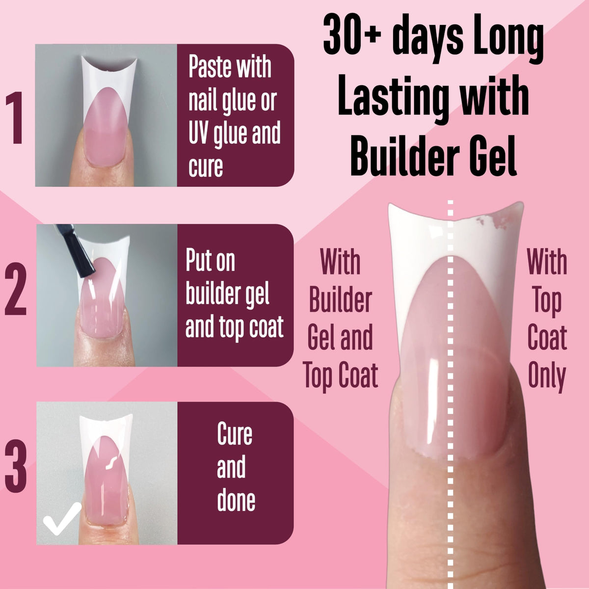 NOVO OVO medium-length duck nails are designed for everyday comfort.