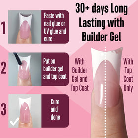 NOVO OVO medium-length duck nails are designed for everyday comfort.