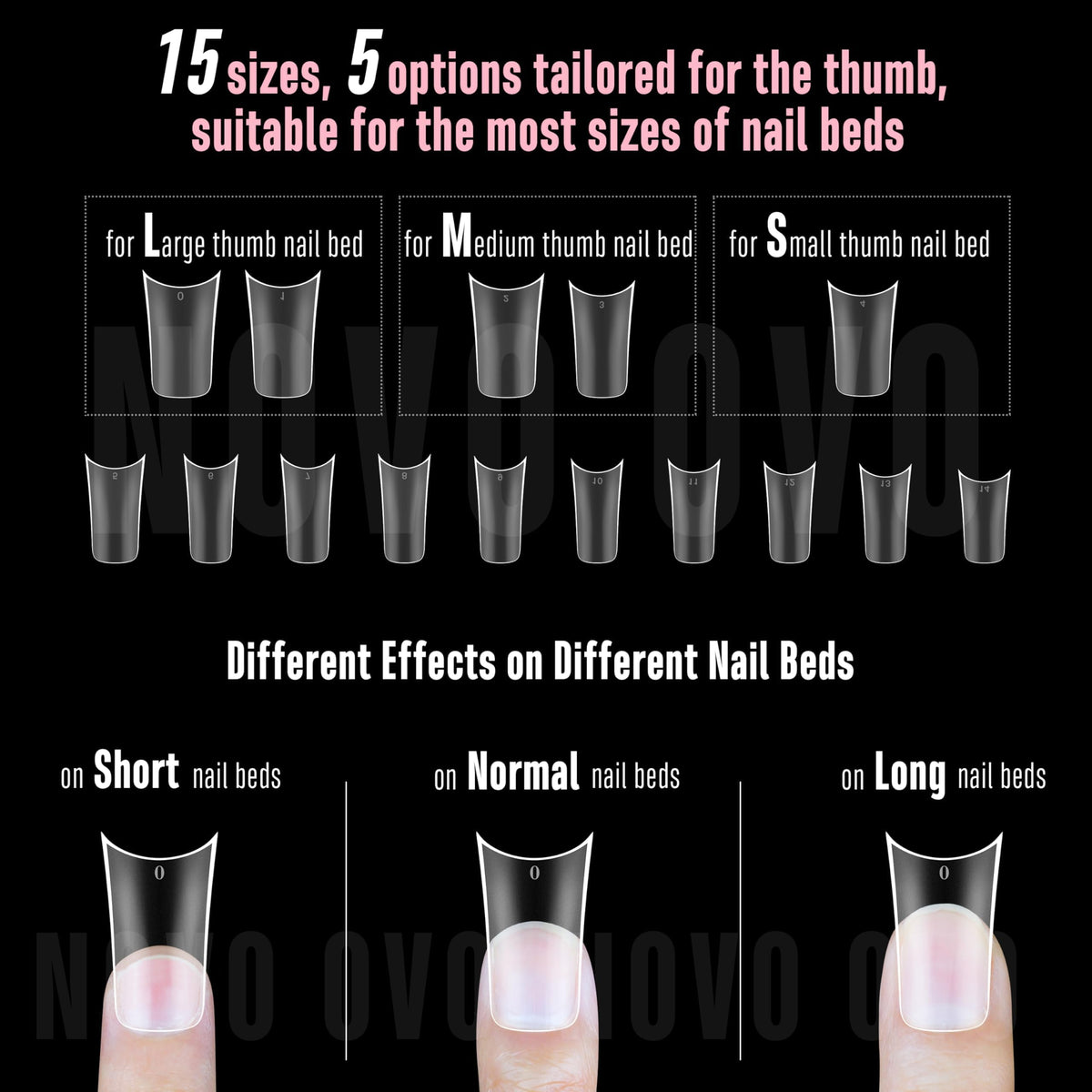 NOVO OVO medium-long duck nails offer comfortable wear and dramatic flare.