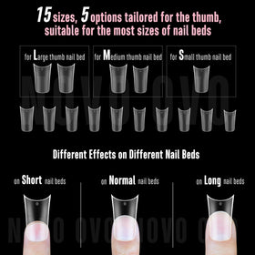 NOVO OVO medium-long duck nails offer comfortable wear and dramatic flare.