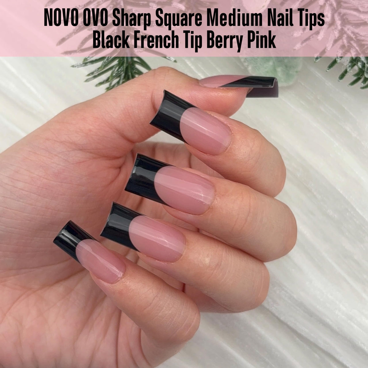 NOVO OVO medium sharp square nails showing precise edge for a modern look.