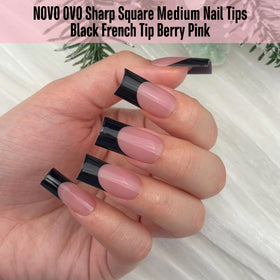 NOVO OVO medium sharp square nails showing precise edge for a modern look.