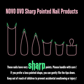 NOVO OVO 16-size nail tips ensure a snug fit for diverse nail beds.