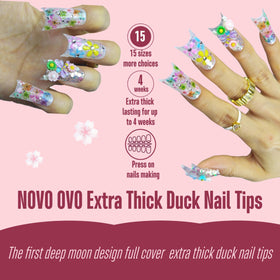 NOVO OVO soft gel tips with a matte finish for a natural look.