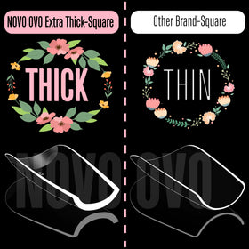NOVO OVO soft gel nail tips with pre-filed cuticle end for easy application.