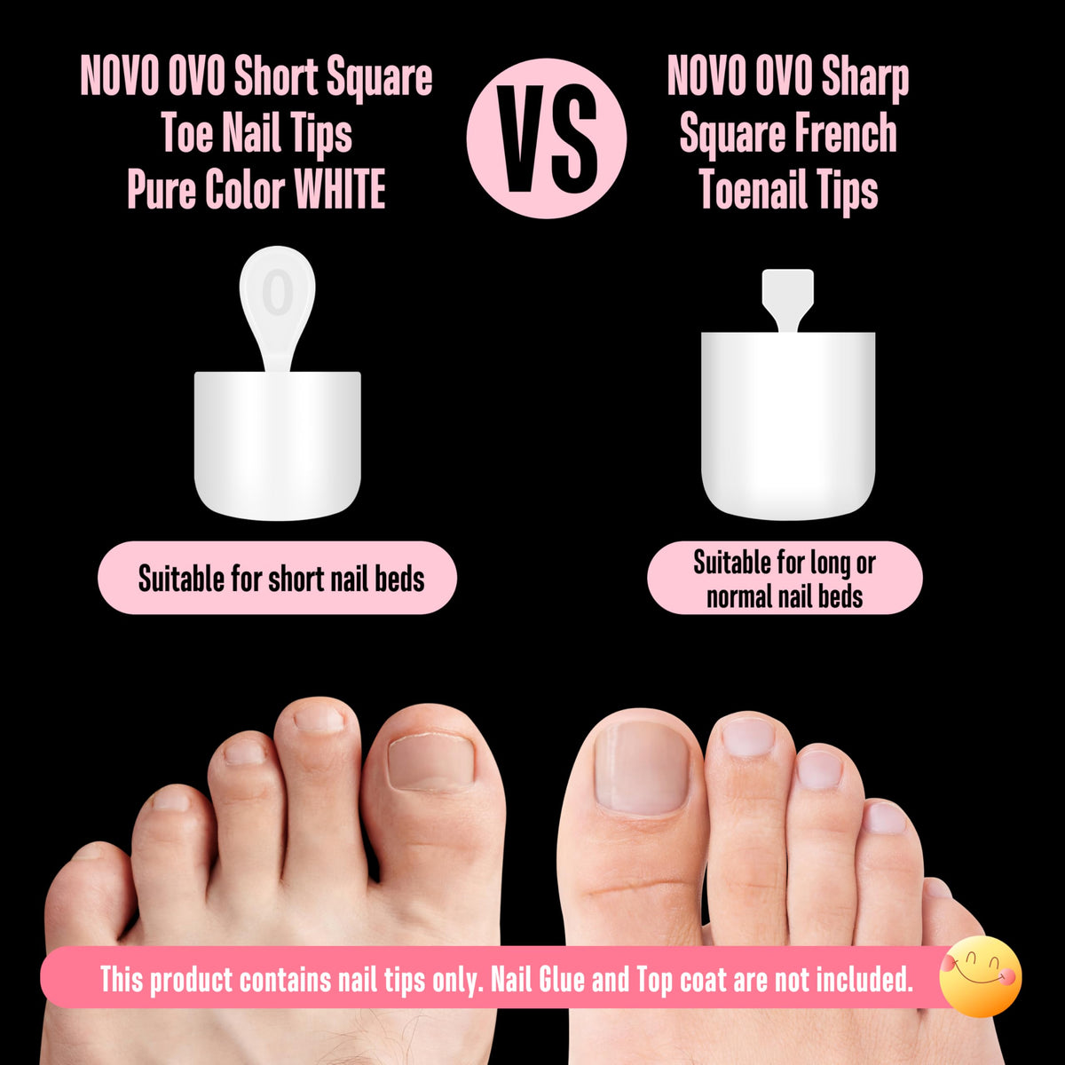 NOVO OVO DIY press-on toe tips for easy at-home pedicures