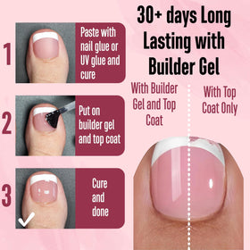 NOVO OVO tip primer and base coat pre-applied on tips for easy DIY pedicure