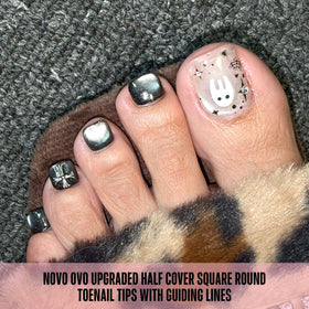 NOVO OVO toe tips with auxiliary guiding lines for easier length planning.