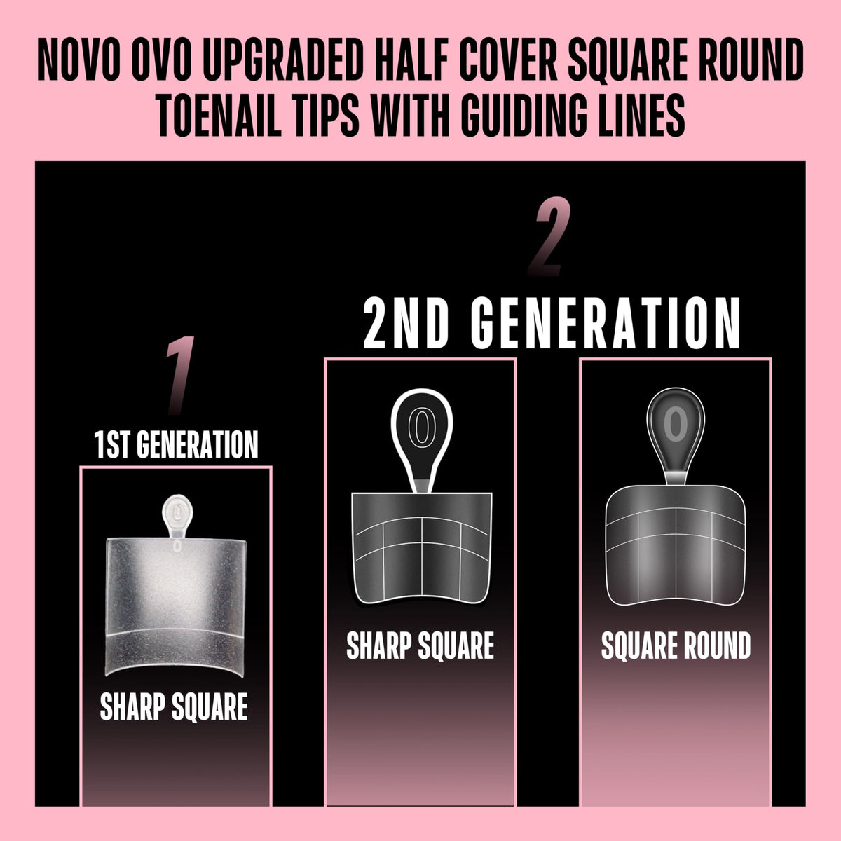 NOVO OVO toe tips suitable for salon or DIY pedicures.