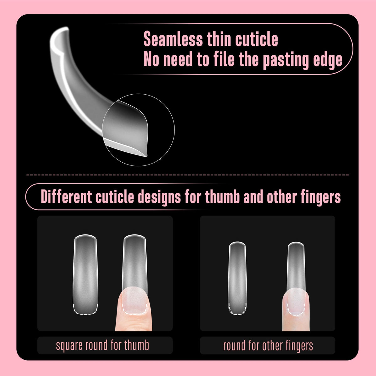 NOVO OVO XL XXL thick tips provide dramatic curved nails.