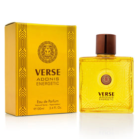 NovoGlow Verse Adonis bottle front view showing bold, long-lasting scent for daily wear.