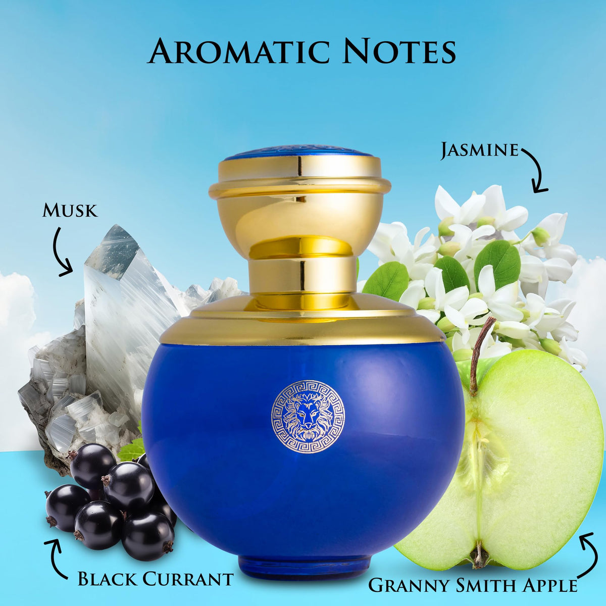 NovoGlow Verse Deep Blue bottle close-up highlighting sleek cap and premium feel.