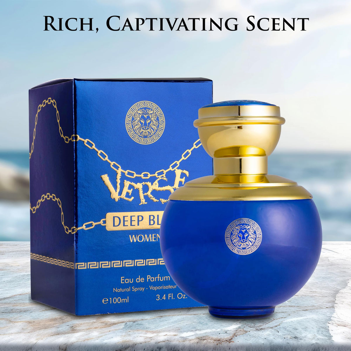 NovoGlow Verse Deep Blue top notes illustration emphasizing fresh start of notes.
