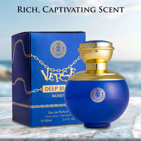 NovoGlow Verse Deep Blue top notes illustration emphasizing fresh start of notes.