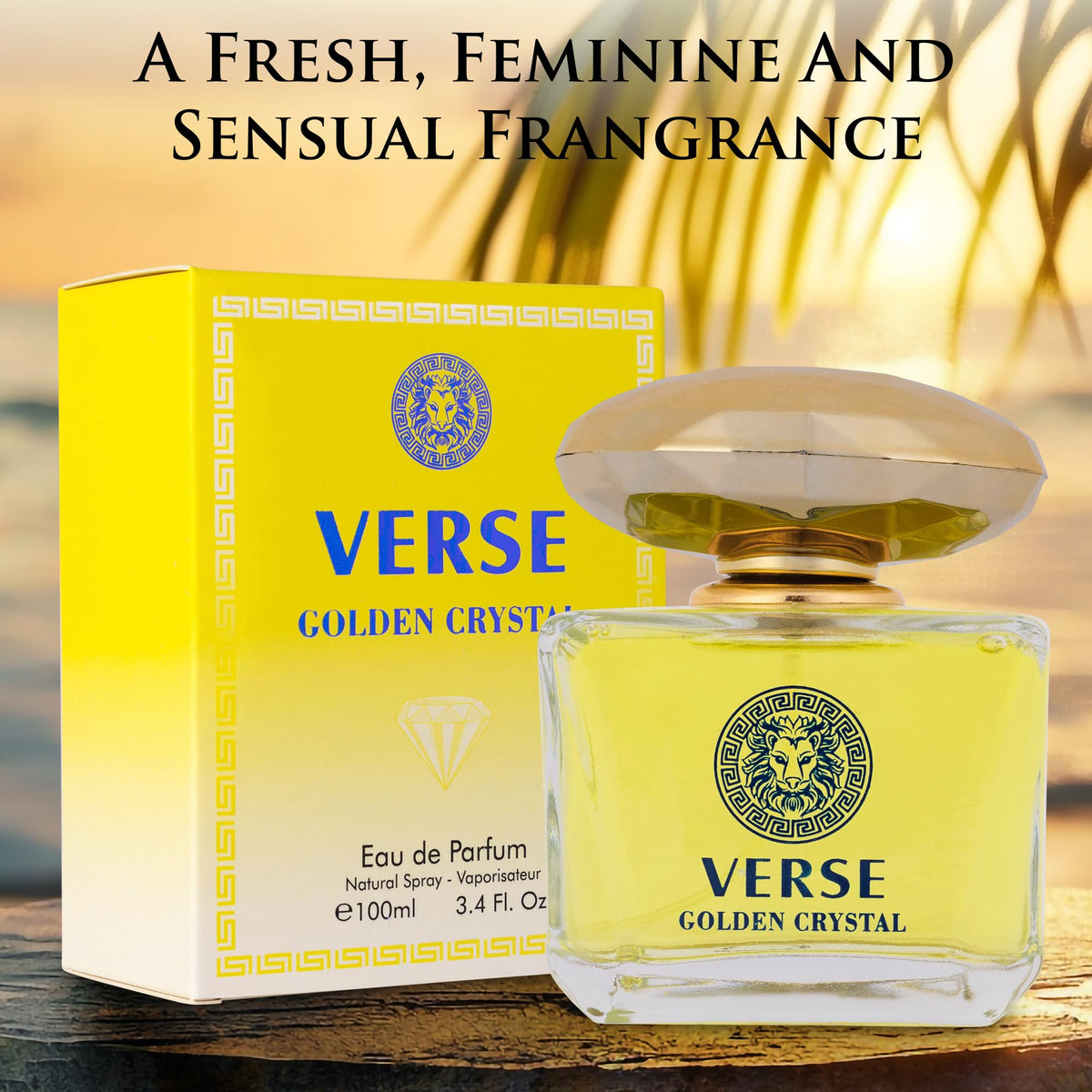 Verse Golden Crystal top notes blend with lemon and bergamot, suggesting a bright opening.