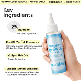 Novokind formula highlights rosemary and biotin for scalp nourishment.
