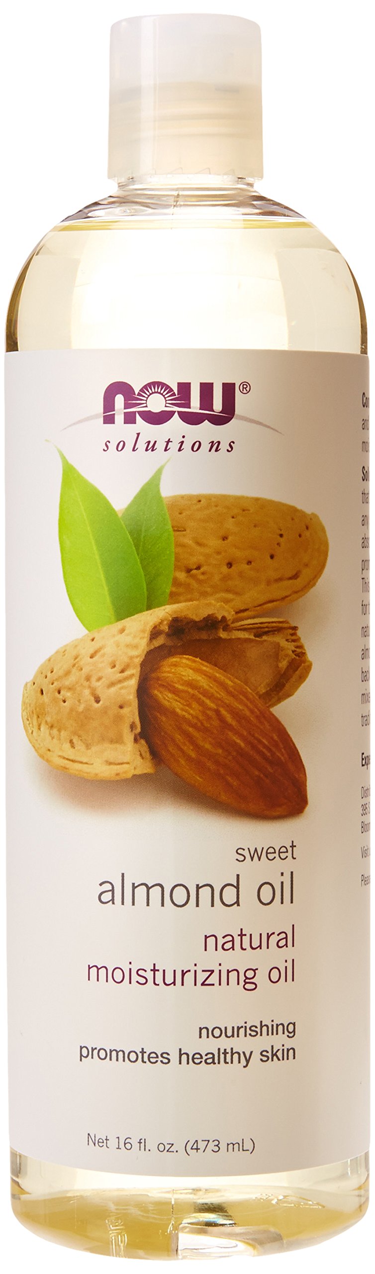 NOW Foods Almond Oil 16oz bottle for silky skin hydration.