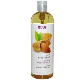 NOW Foods Almond Oil bottle pour for easy skin hydration