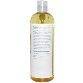 NOW Foods Almond Oil label close-up highlighting nourishing oil