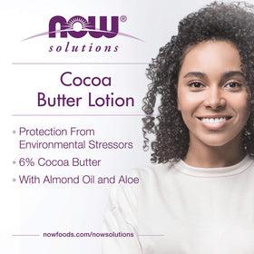 NOW Foods Cocoa Butter Lotion texture closeup reveals rich creamy moisture