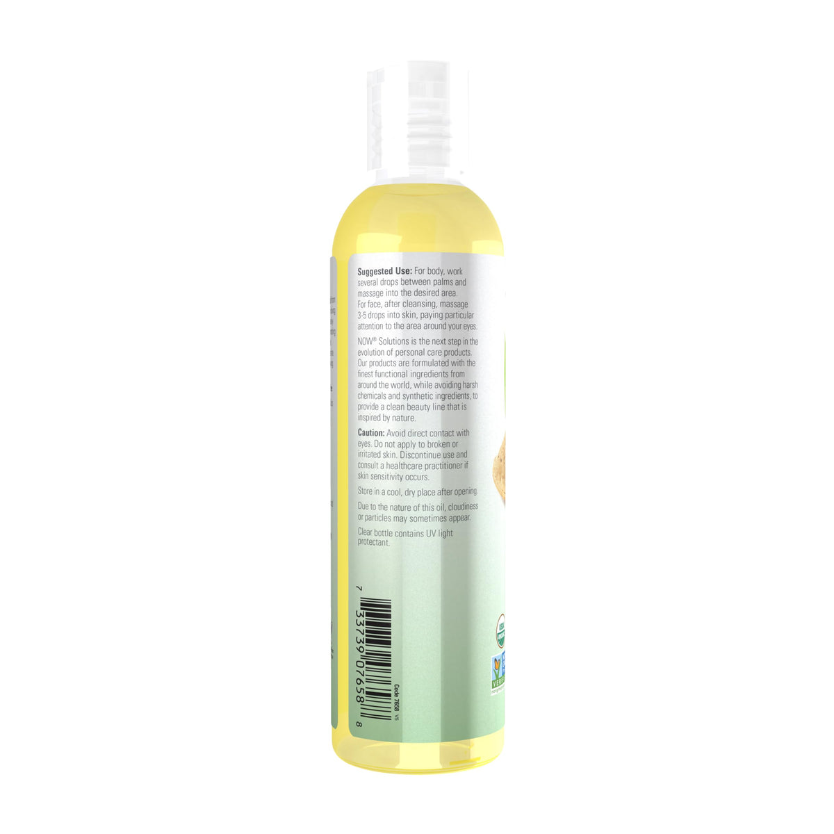 NOW Foods Organic Sweet Almond Oil on skin demonstrates quick absorption without a greasy residue.