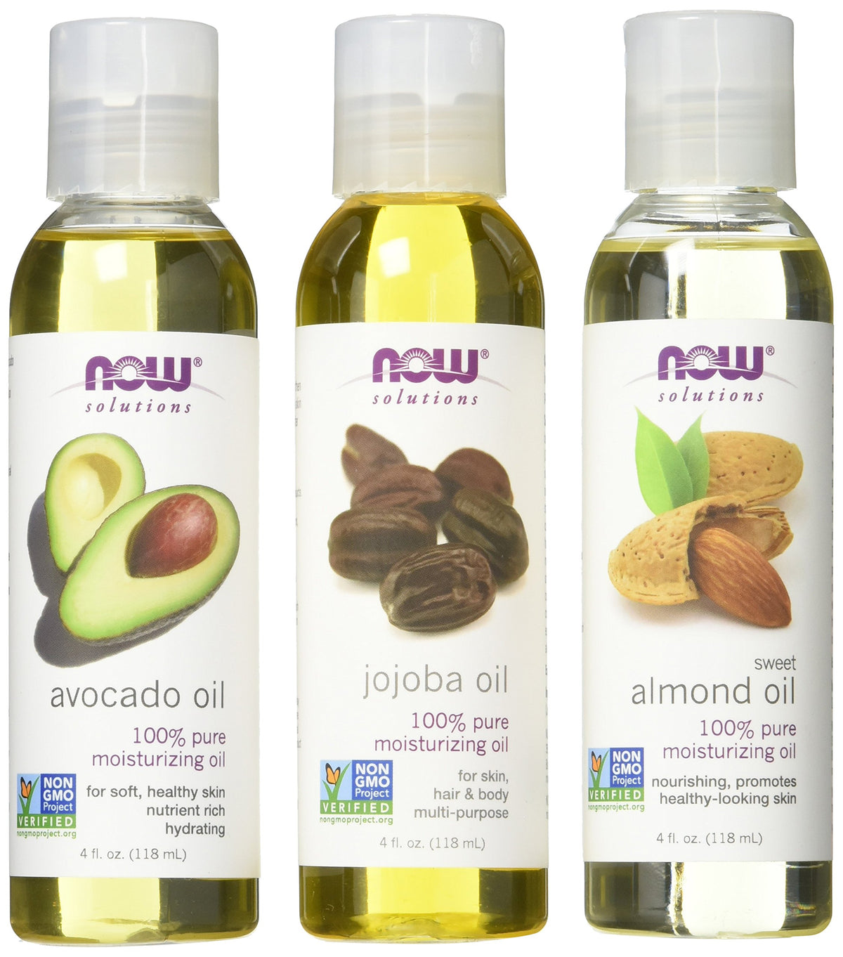 NOW Foods Sweet Almond Oil bottle for nourishing skin care and gentle hydration