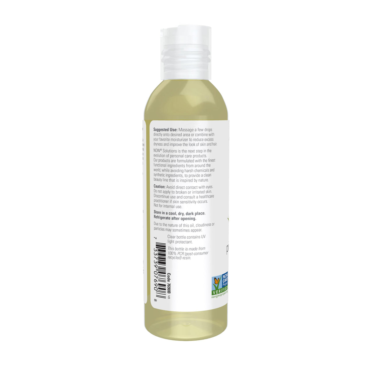 NOW Solutions Evening Primrose Oil clear bottle with UV protection preserves potency.
