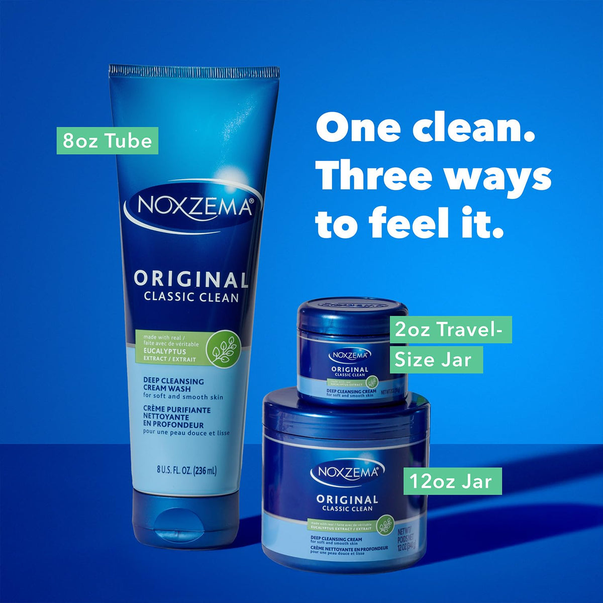 Noxzema wash leaves soft, comfortable skin after rinse.